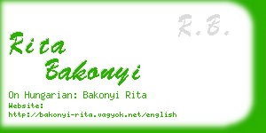 rita bakonyi business card